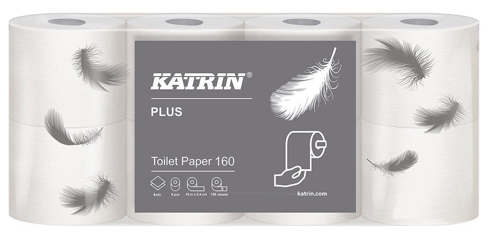 Katrin Plus Toilet 160 toaletný papier 100% celulóza 8 kusov